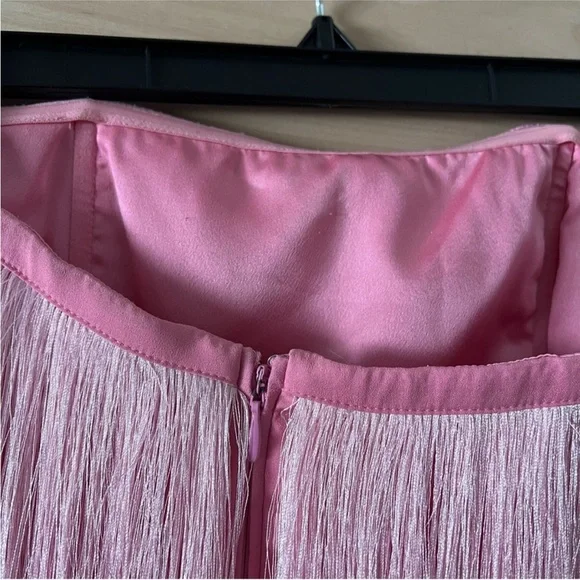 Milly Pink Fringe Strapless Dress XS - Picture 5 of 5